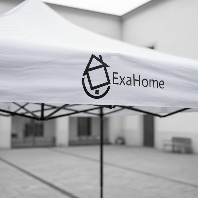 Gazebo Plegable Exahome 3x3 Impermeable Uniones Metalicas Blanco