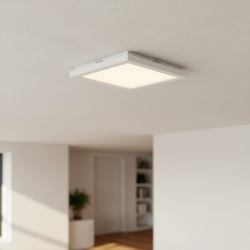 Plafon Con Base Cuadrado 12w Le Tienda Oficial Blanco Cálido