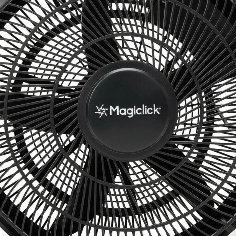 Ventilador De Piso 5 Aspas Magiclick Turbo Chico 14 Estructura Color Negro 3 Velocidades 35.56 Cm 50hz/60hz Plástico