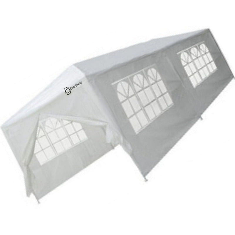 Gazebo Exahome 6x3 Pared Ventana + Puerta Impermeable Evento Blanco