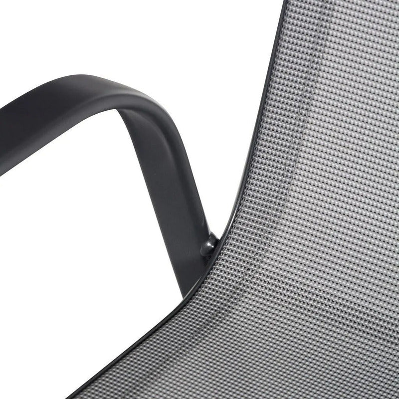 Silla Jardín Patio Interior Exterior Reposera Sling Apilable Gris