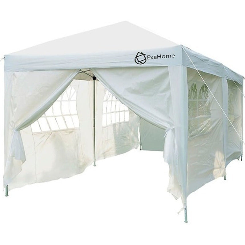 Gazebo Exahome 6x3 Pared Ventana + Puerta Impermeable Evento Blanco