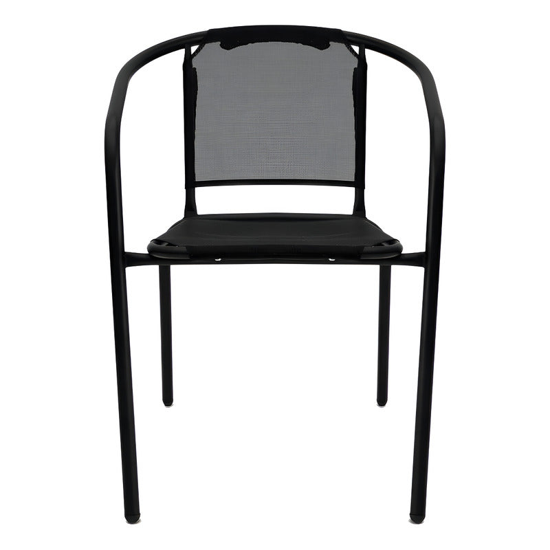 Silla Jardín E Interior Apilable Hogar Elegante Diseño Color Negro