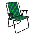 Reposera Silla Alta Exahome Acero Playa Camping Plegable Cuadros Verde