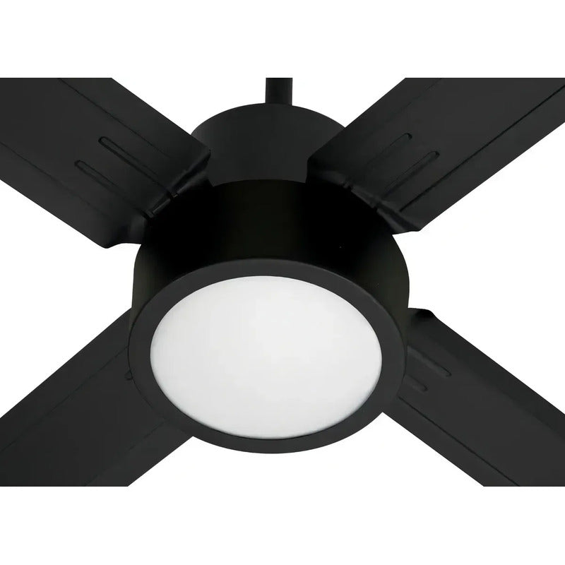 Ventilador De Techo Exahome Plafon Led 616 Skf 4 Aspas Color Negro 1.2 M Metálica