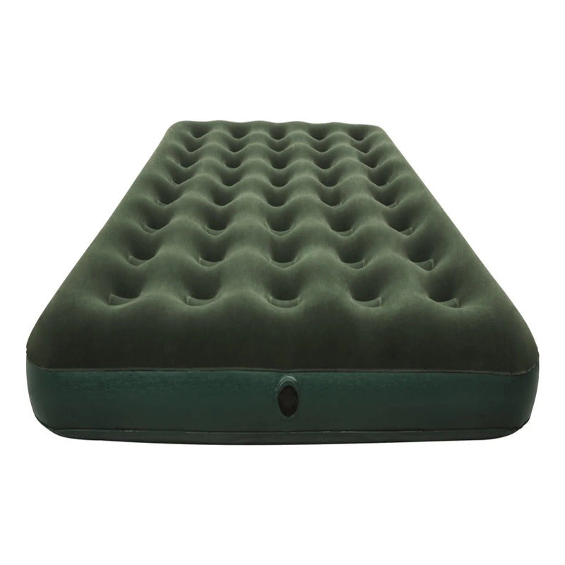 Combo 2 Colchone Inflable D 1 Plaza + 2 Almohadas + Inflador Verde
