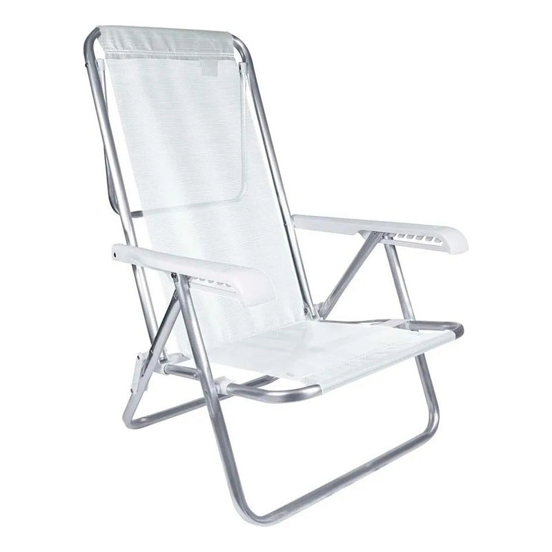 Silla Reposera Aluminio Sannet 8 Pos Tienda Oficial Blanco