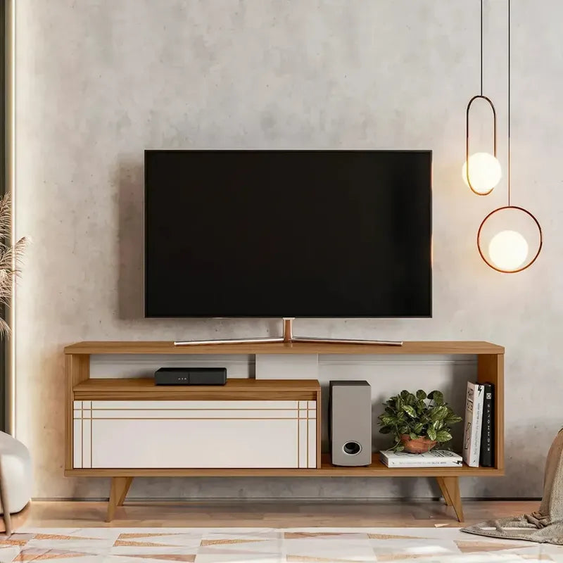 Rack Tv Premium Exahome 60 Pulgadas Mueble Televisión Nordic Blanco