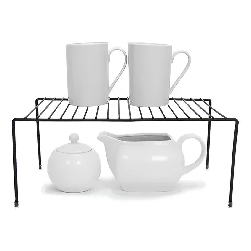 Organizador Alzada Alacena Exahome Reforzado Metal Estante Color Negro