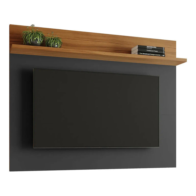 Rack Tv 2 En 1 Premium Exahome Nordico 50 Pulgadas 2 Puertas Negro