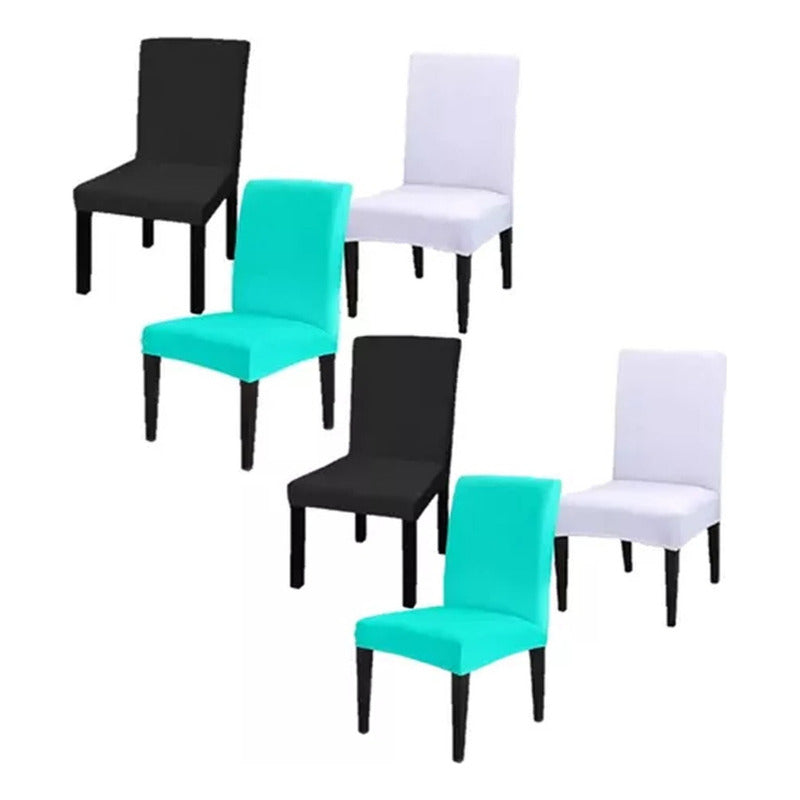Funda Para Silla Exahome Paris Aqua Lisa Pack 6 Unidades Liso