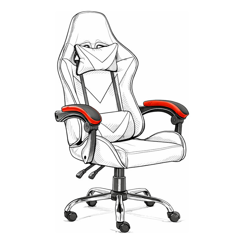 Juego De Apoya Brazos Para Silla Gamer Repuesto Exahome Rojo Cuero Sintético