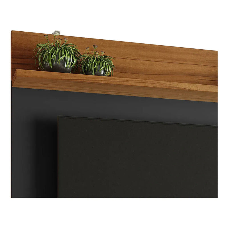 Rack Tv 2 En 1 Premium Exahome Nordico 50 Pulgadas 2 Puertas Negro