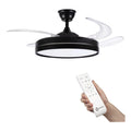 Ventilador De Techo Retráctil Negro Luz Led Control Remoto 1.06 M 50/60 Negro Acrilico Plástico 4