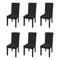 Fundas Para Silla Exahome Paris Color Negro Lisa De 65cm De Largo Con Respaldo De 50cm X 55cm Con Asiento De 50cm X 50cm Pack X 6 Unidades Liso