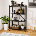 Estantería Biblioteca Industrial Plegable Metal 4 Estantes Negro