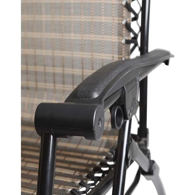 Reposera Gravedad Cero Plegable Multi Posiciones C/ Almohada Marrón