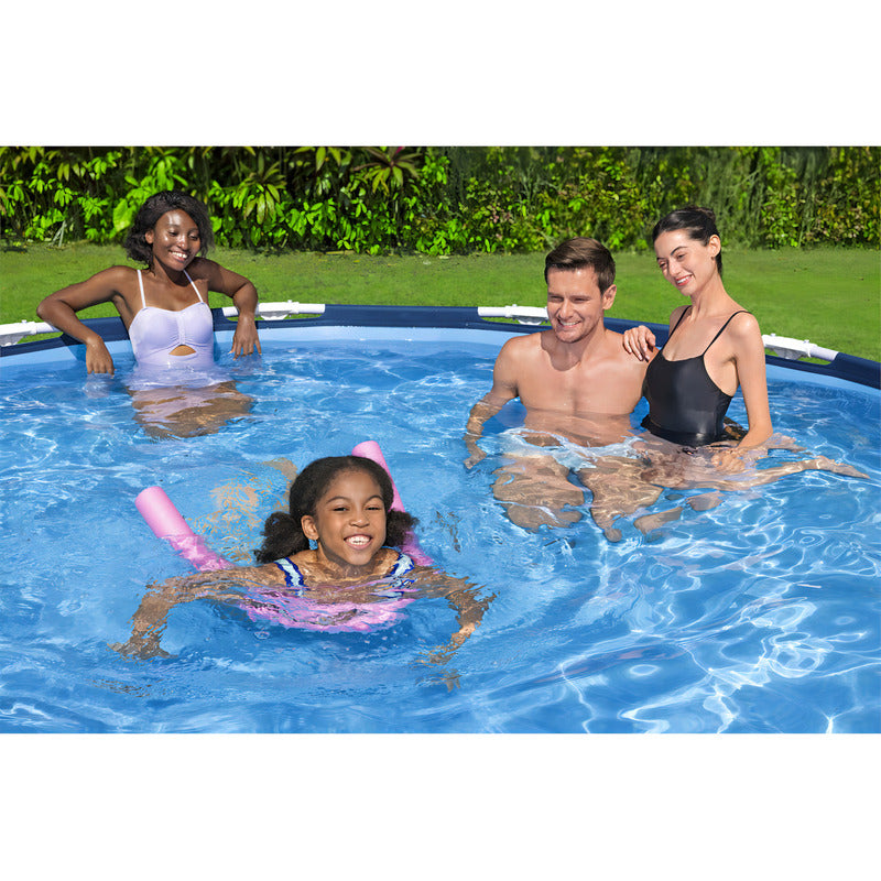 Pileta Estructural Redonda Bestway Steel Pro 56706 6473 Litros Resistente Fácil Armado Piscina Jardín Azul Liso