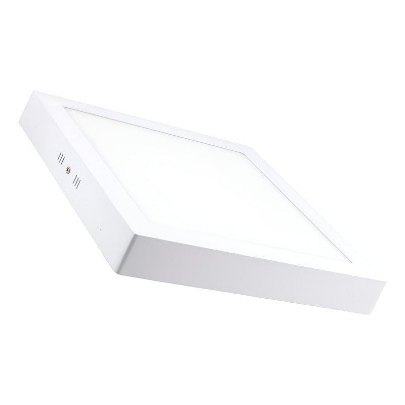 Plafon Con Base Cuadrado 12w Led Luz Calida Pack 5u Blanco Cálido
