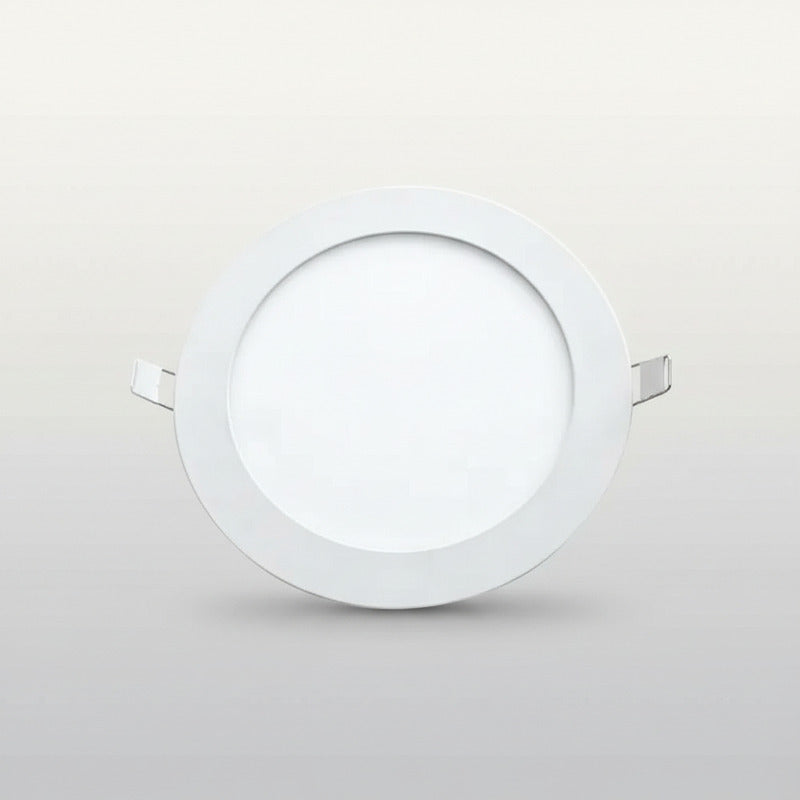 Plafon Panel Led Embutible Redondo 18w Fria Pack 10u Blanco Frío
