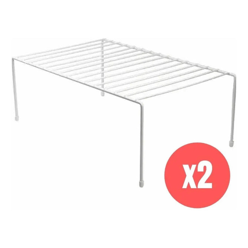 Organizador Estante Alacena Chico Blanco X2 Reforzado Cocina Blanco