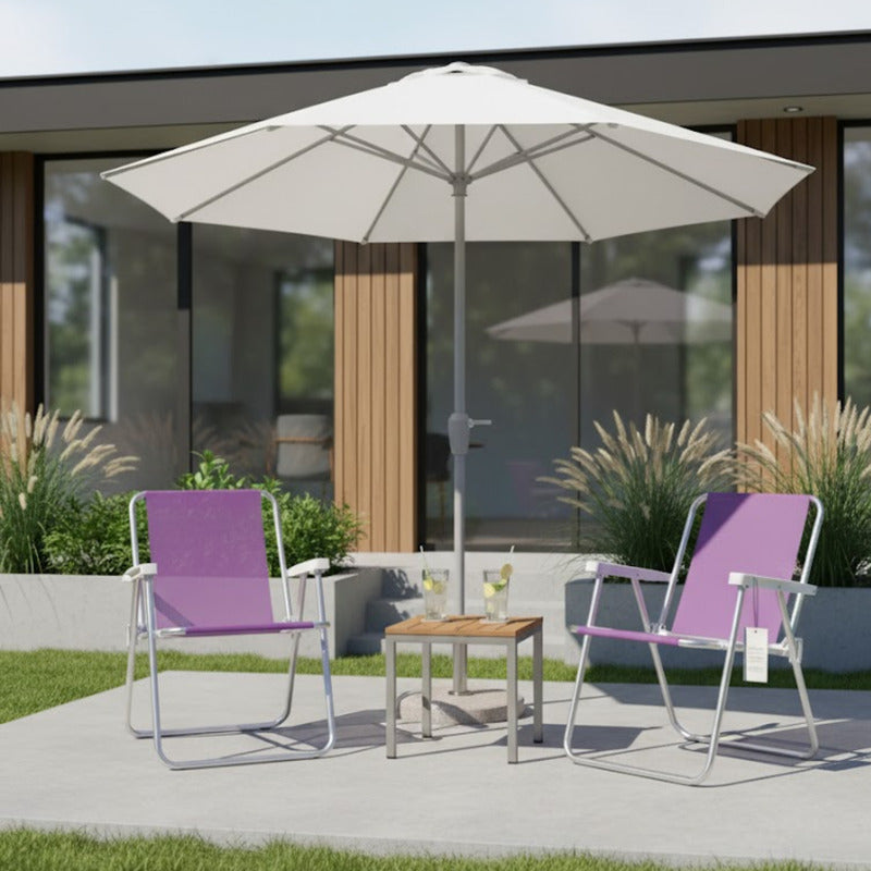 Silla Plegable Aluminio Reposera Sillon Playa Jardin Camping