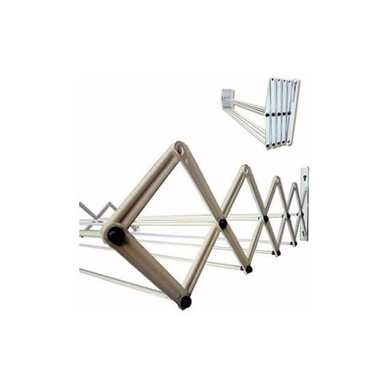 Tender Extensible Pared Reforzado 45cm De Ancho 10 Varillas Blanco