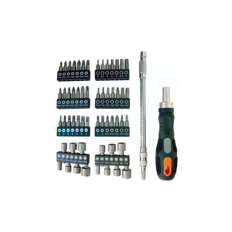 Destornillador Con Puntas Y Tubos Para Atornillar X 58 Pcs