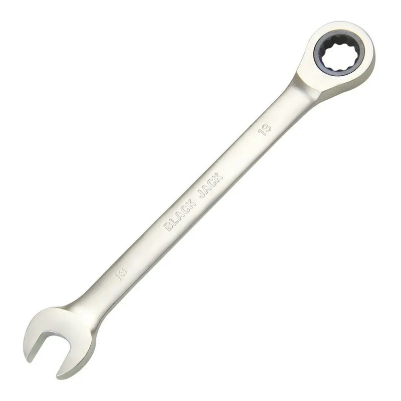 Llave Combinada Con Crique 13 Mm Black Jack B634 Cromo Plateado