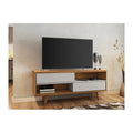 Rack Tv Premium Con 2 Puertas Exahome Nordico 50 Pulgadas Blanco