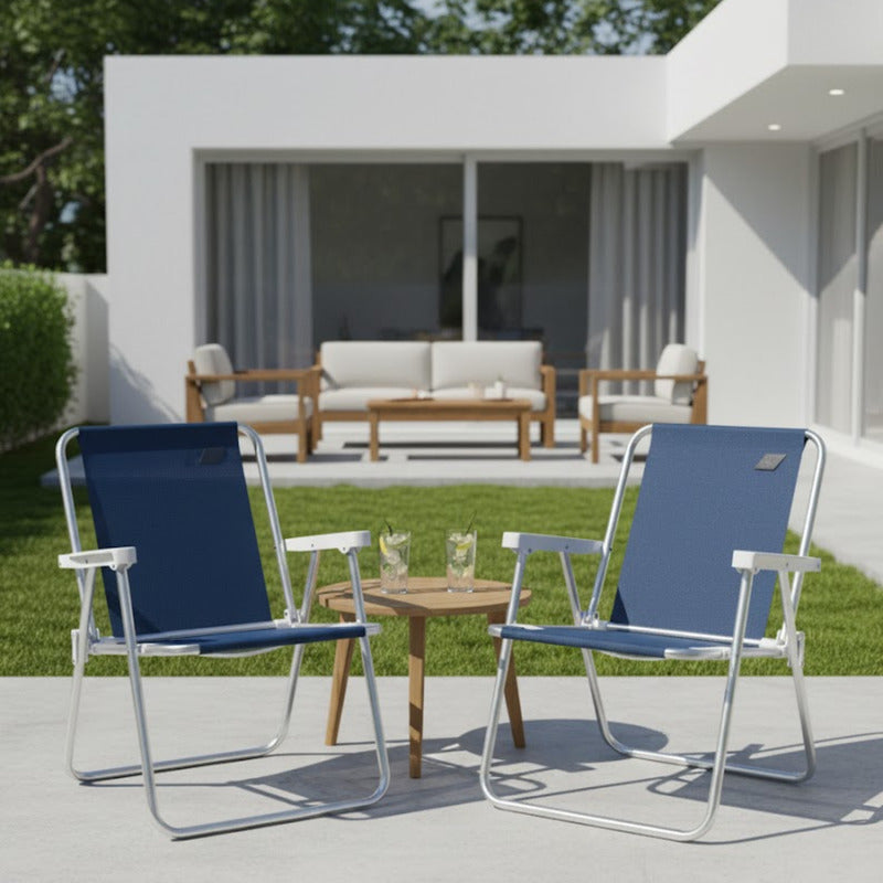 Silla Plegable Aluminio Reposera Sillon Playa Jardin Camping