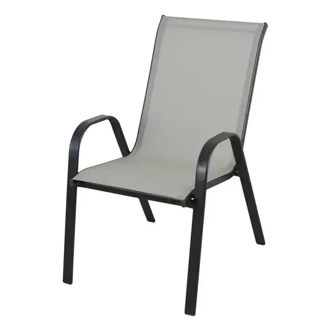 Silla Reposera Textileno Apilable Jardin Hogar Evento Countr Color Gris