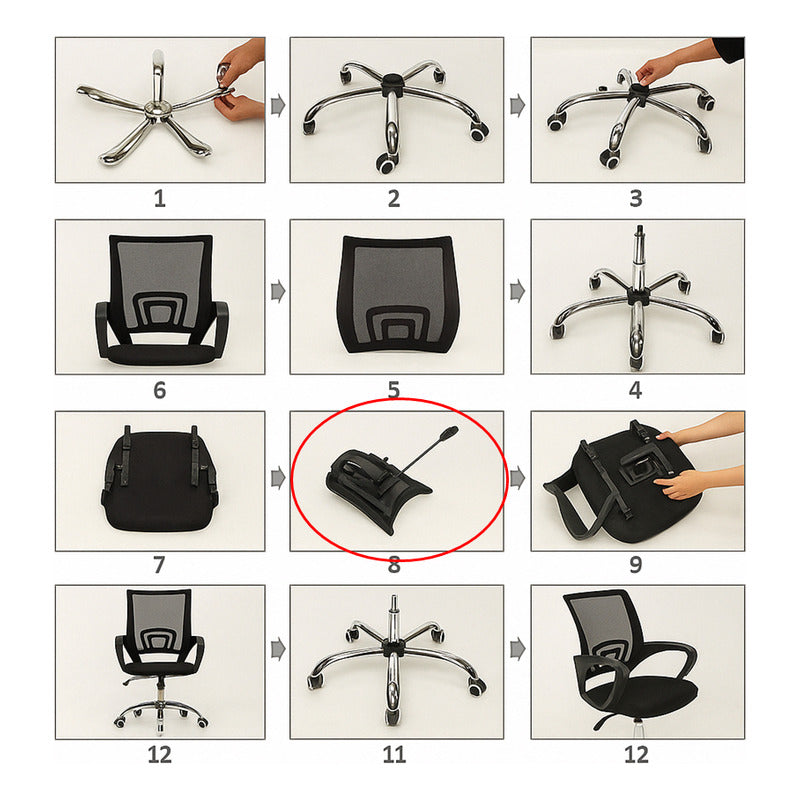 Repuesto Plato Plafon Chapon Silla De Escritorio Oficina Negro