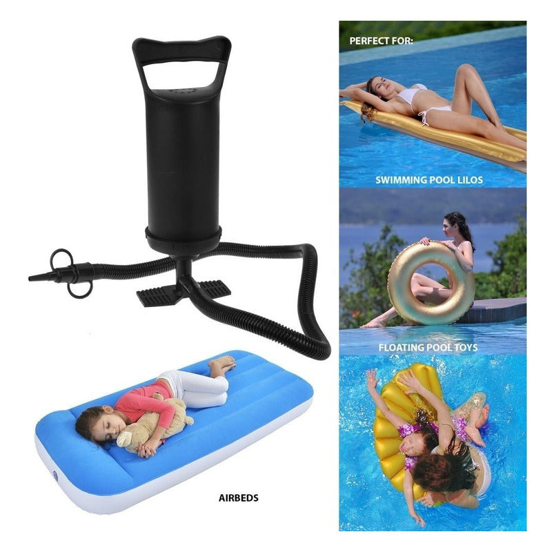 Inflador Colchon Pileta Bote Inflable Pelotero Colchoneta  Negro