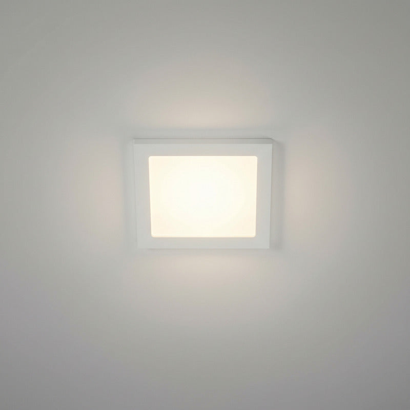 Plafon Cuadrado Led Embutible 18w Luz Calida Pack 20u Blanco Cálido