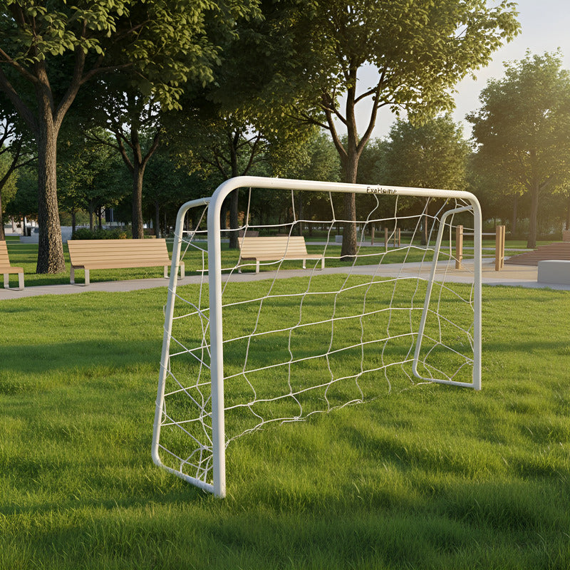 Arco De Futbol Exahome Metalico 80x50x30 Desarmable Con Red Blanco