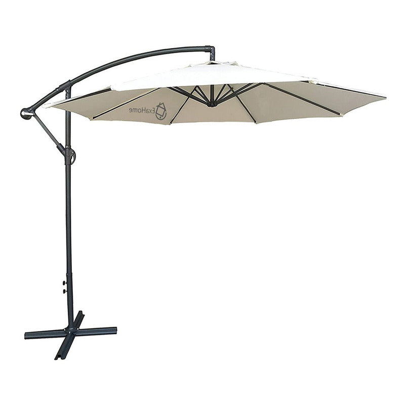 Sombrilla 3m Caño Banana Exahome Jardin Patio Grande Gazebo Color Crudo Liso