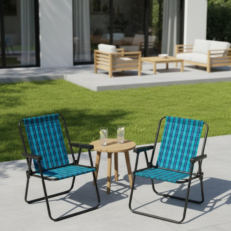 Silla Reposera Alta Exahome Plegable Portátil Playa Jardín