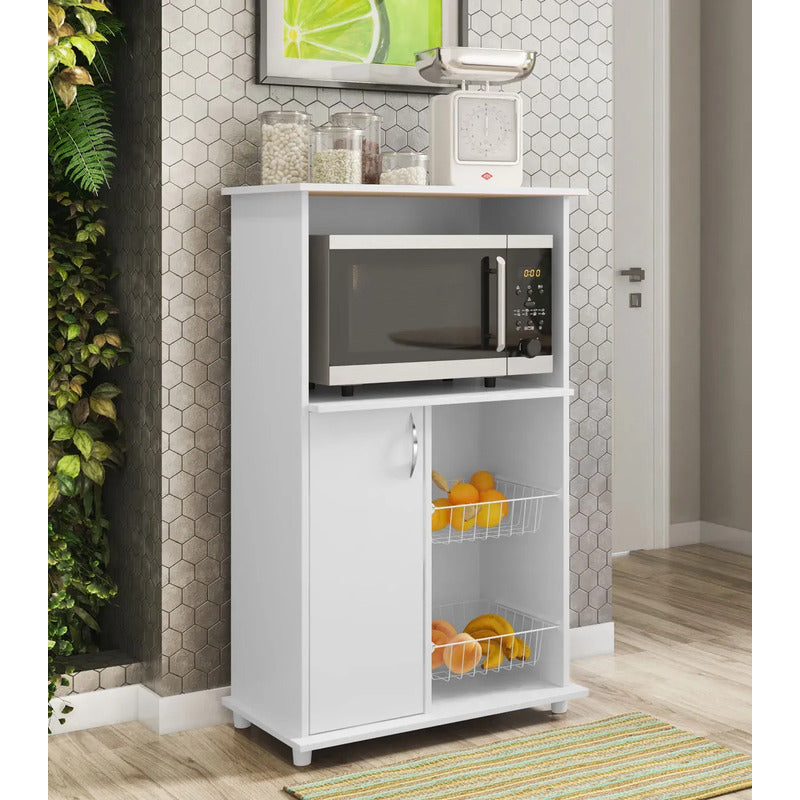 Porta Microondas Organizador De Cocina Despensero Exahome Blanco