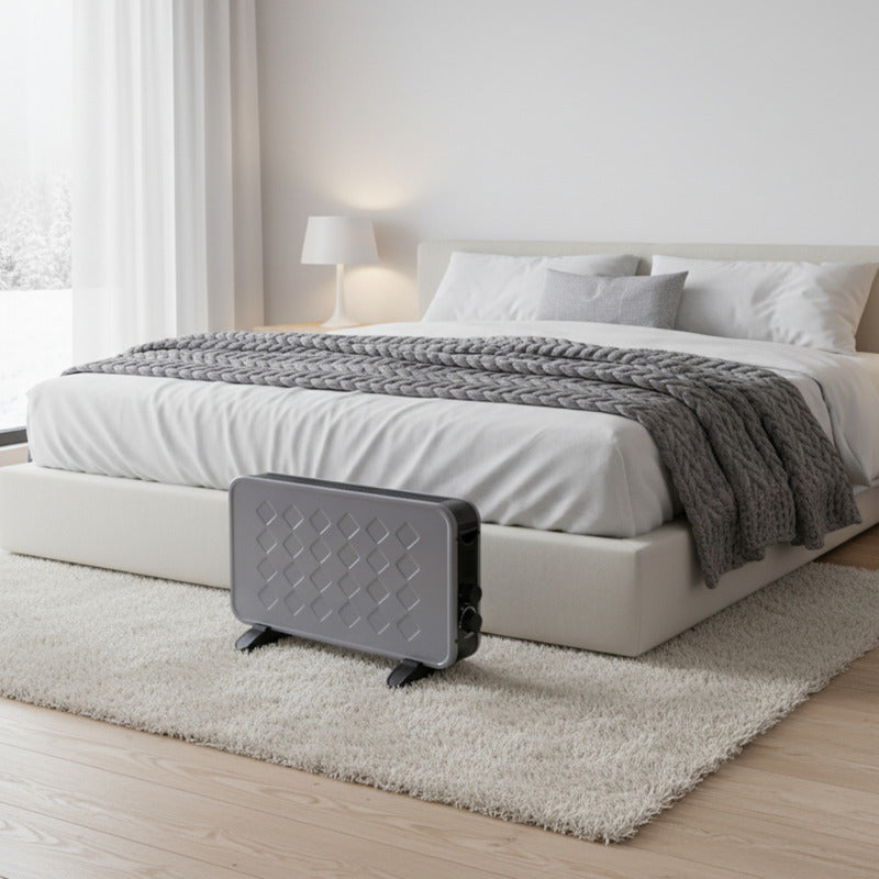 Calefactor Electrico Alta Gama Exahome Con Termostato Ct03 Gris
