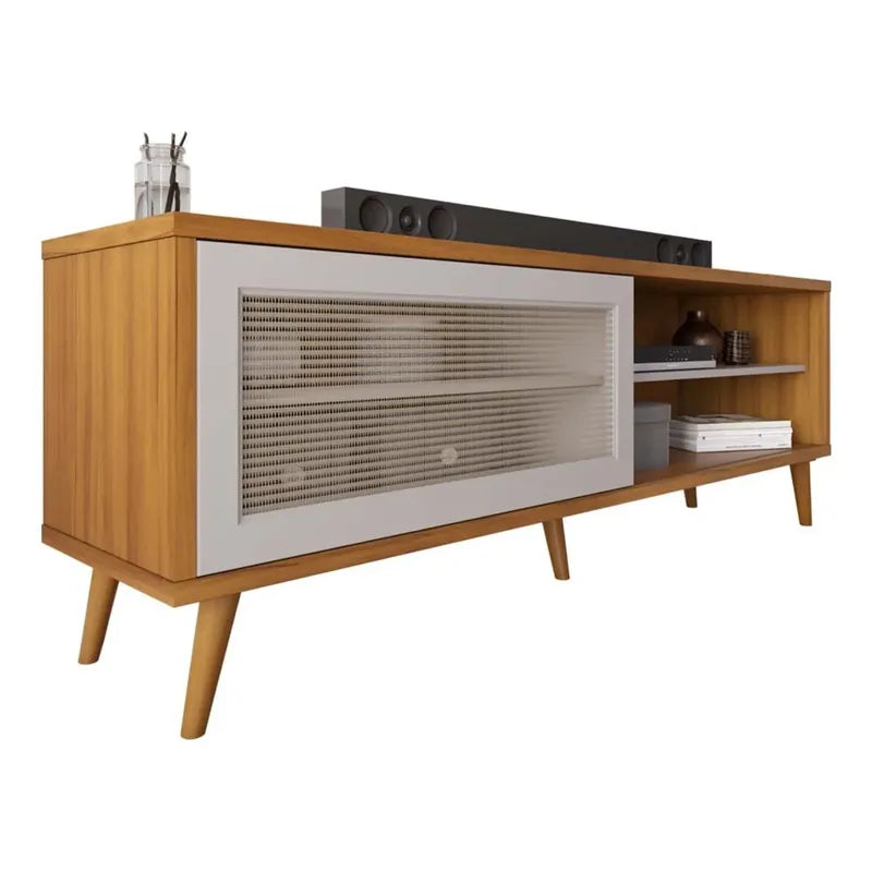 Rack Tv Premium Con Puerta Exahome Nordico 60 Pulgadas Blanco