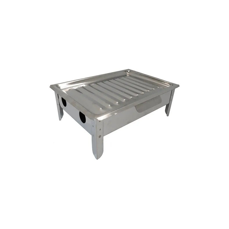 Brasero De Mesa Exahome Acero Inox Parrilla Bandeja Asado