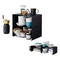 2 Organizadores Estante Alacena Reforzado Cocina Armario Color Negro Exahome