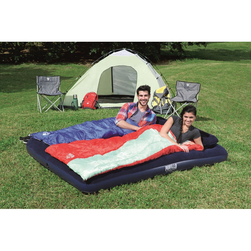 Colchon Inflable Bestway 2 1/2 Plaza 2 Almohadas E Inflador Azul