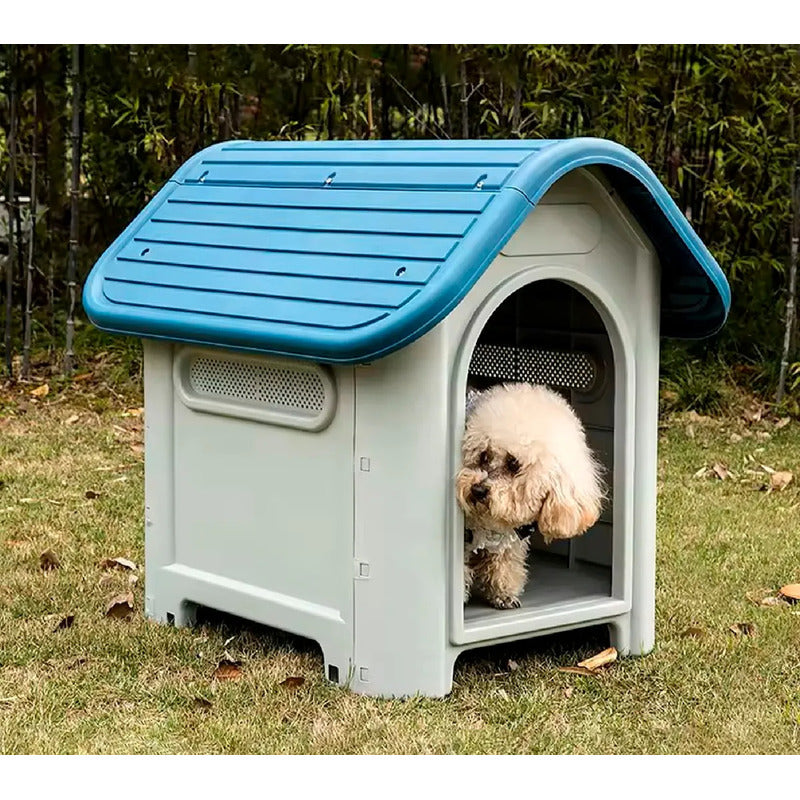 Cucha Casa Para Perros Jardín Perro Termica Mascota Refugio Color Azul Claro