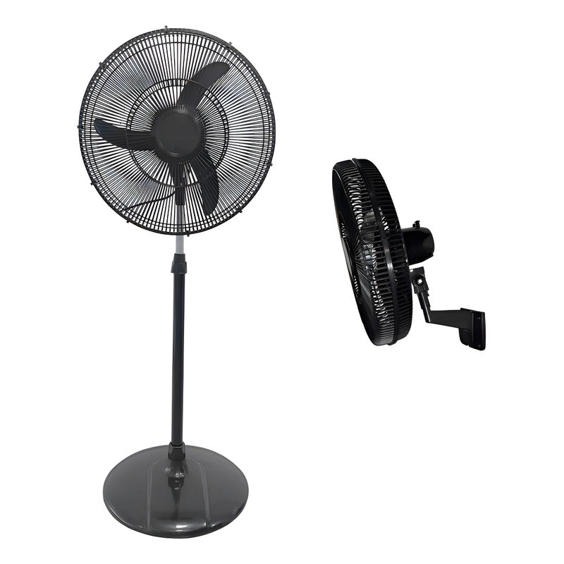 Ventilador Exahome De Pie Y Pared De 20 Pulgadas 50cm 2 En 1 50.8 Cm Negro Plástico 3
