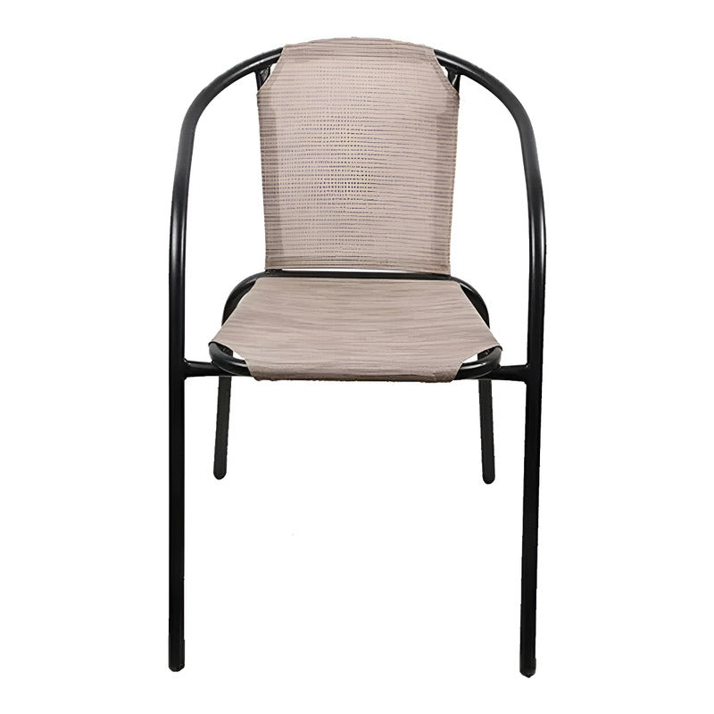 Silla Jardín E Interior Apilable Hogar Elegante Diseño Color Beige
