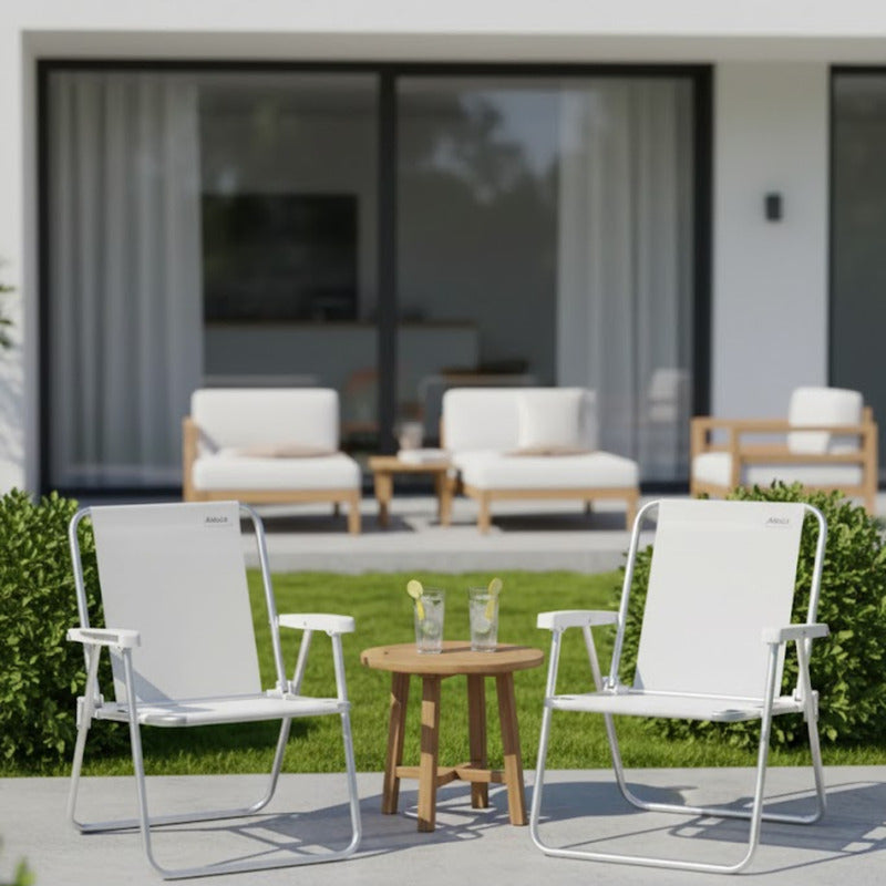 Silla Plegable Aluminio Reposera Sillon Playa Jardin Camping