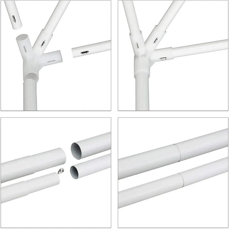 Gazebo De Rafia 4x3 Puerta Paredes Ve Blanco