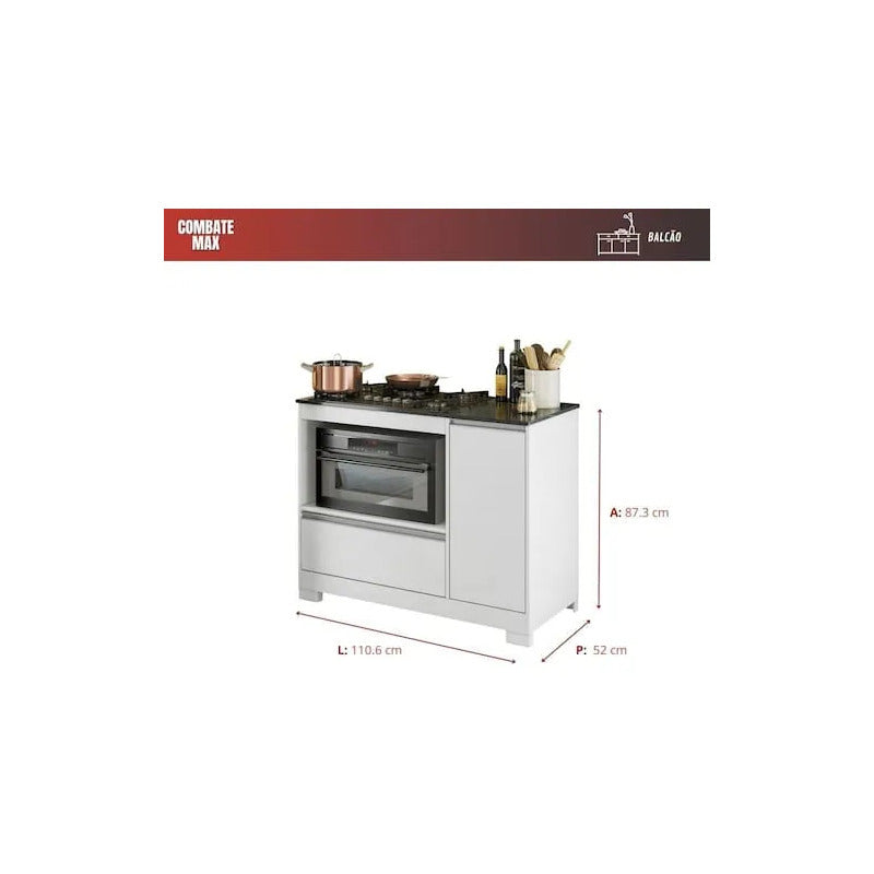 Bajo Mesada De Cocina Para Anafe Exahome Exclusivo Premium Blanco